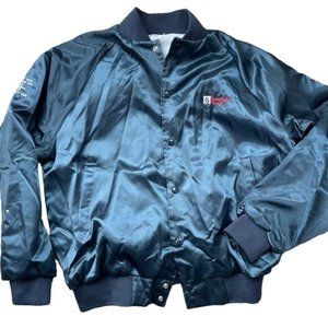 Vintage 98 Bomber Jackets Blue Auburn Sportswear Snaps No Lost Days Coat Large